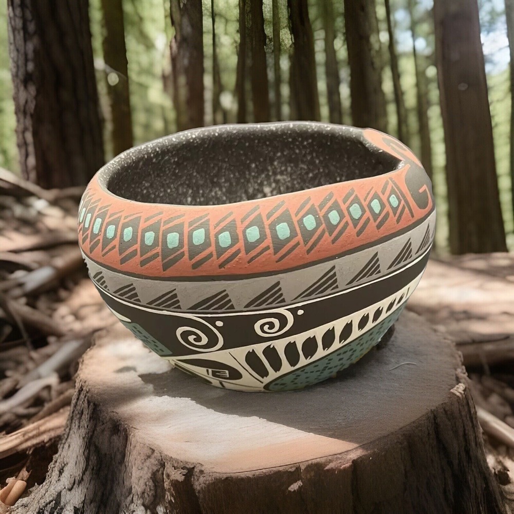 Mata Ortiz Pottery Lucero Ozuna Silveira Bowl Paquime Traditional Style Mexican - Picture 2 of 8